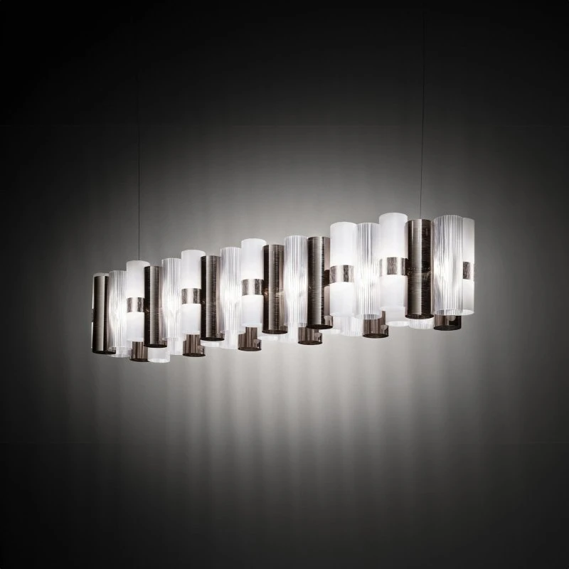 Slamp La Lollo Żyrandol LED 140 cm, kolor cynowy
