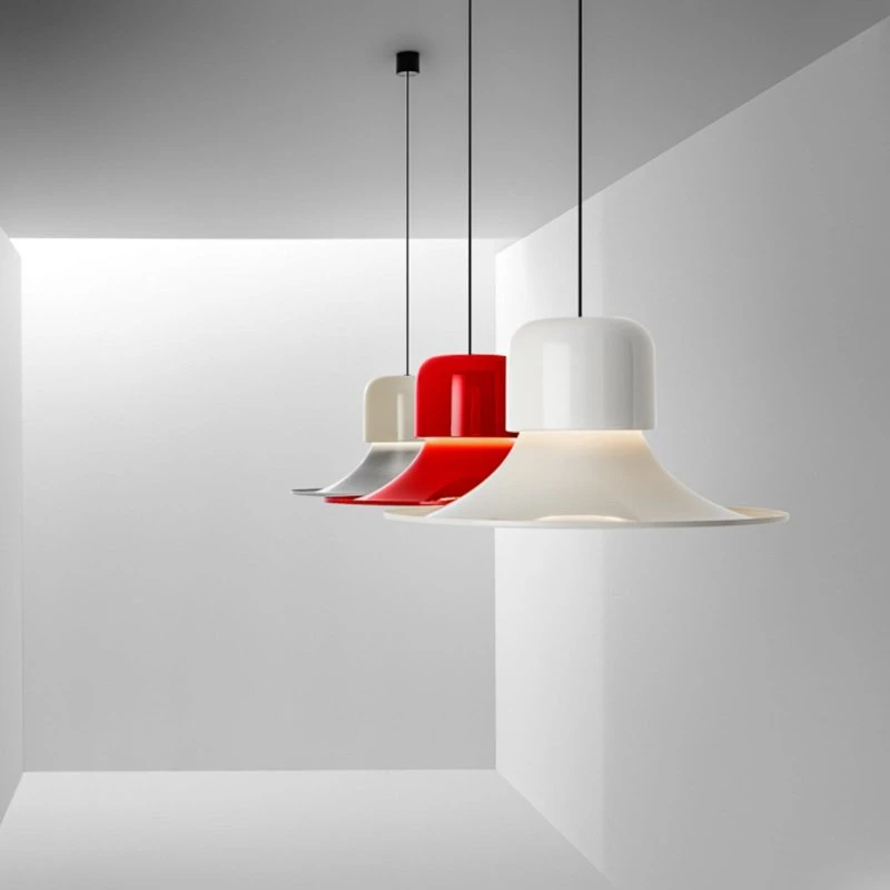 Stilnovo Campana LED Żyrandol, czerwony, DALI-Push