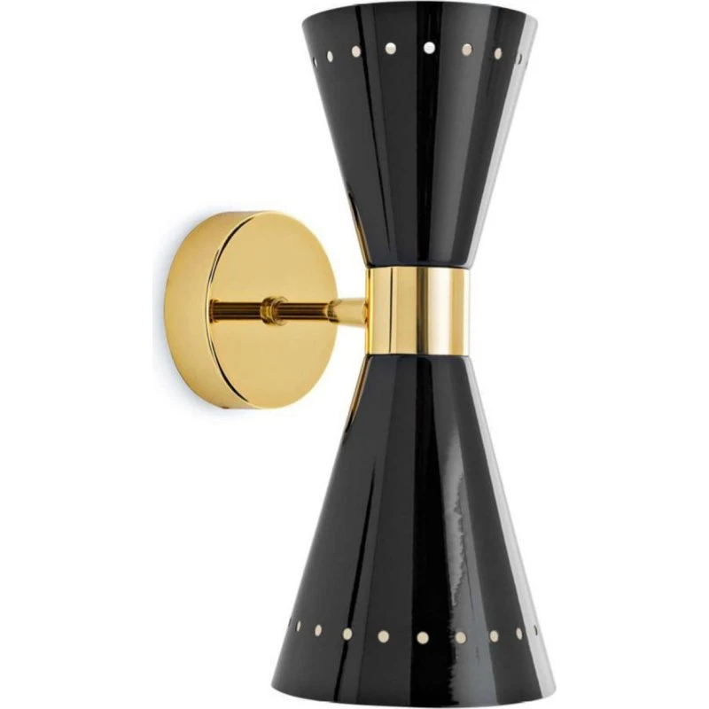 Lampa ścienna Stilnovo Megafono, czarna, 14 cm, 2-punktowa