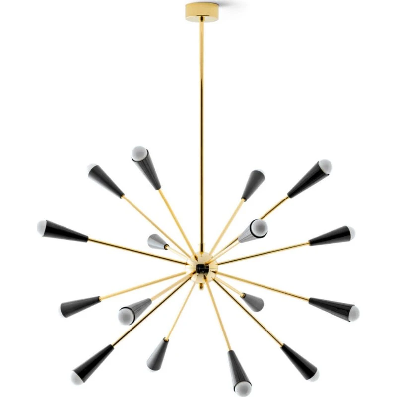 Stilnovo Żyrandol LED Sputnik – 16 ramion, złoto/czerń