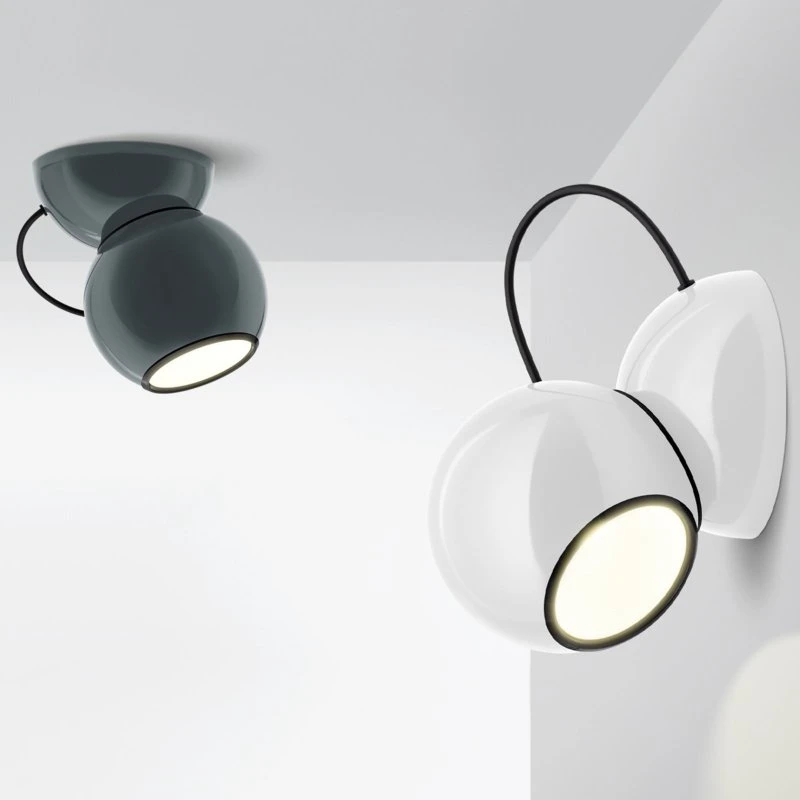 Lampa sufitowa LED Stilnovo Gravitino, obrotowa, szara