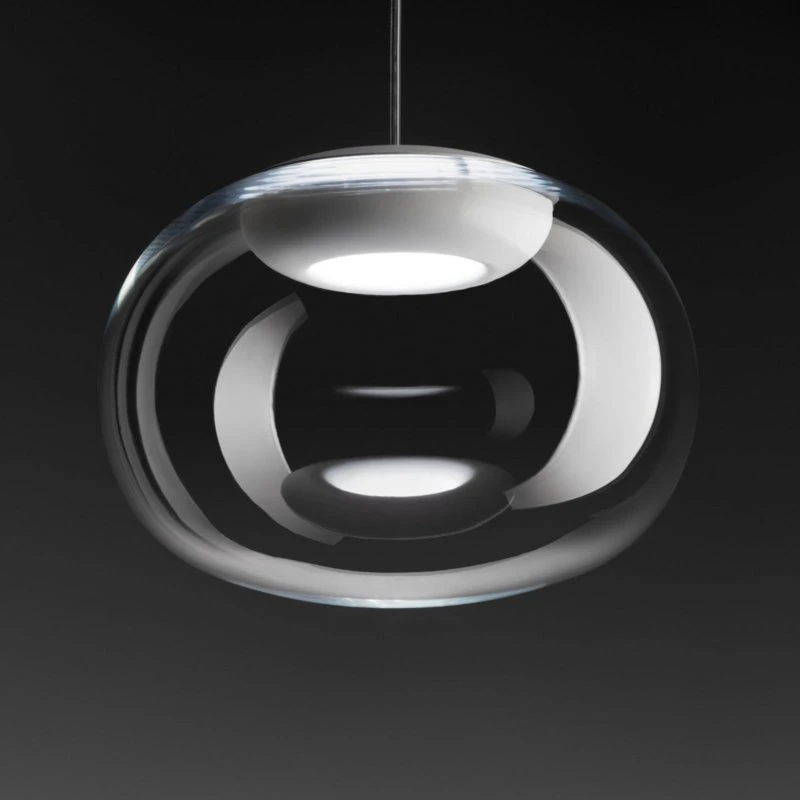 Stilnovo La Mariée żyrandol LED, przezroczysty, Ø 28 cm
