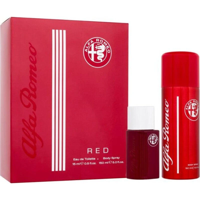 Alfa Romeo Red Zestaw: Woda Toaletowa 15ml + Spray do Ciała 150ml