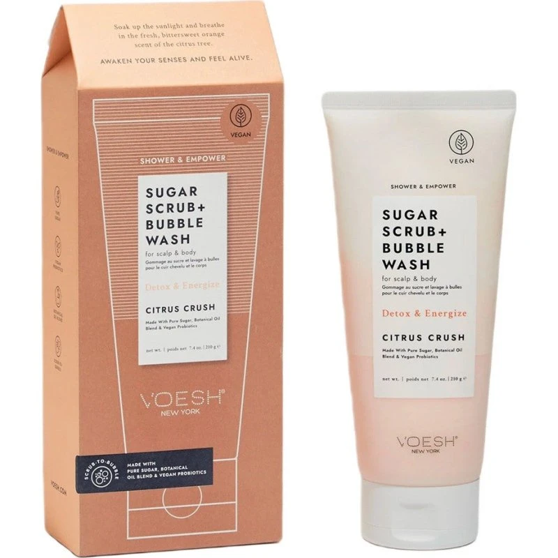 VOESH Sugar Scrub + Bubble Wash Citrus Crush 210g