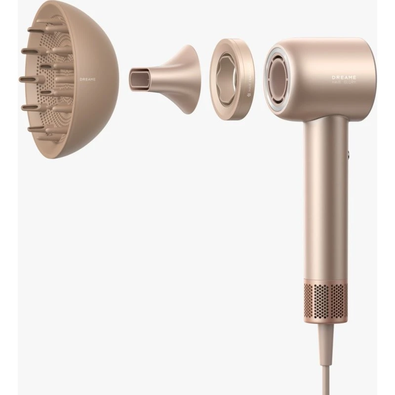Dreame Glory Mix 1600W jonowa, złota, 3 magnetyczne końcówki
