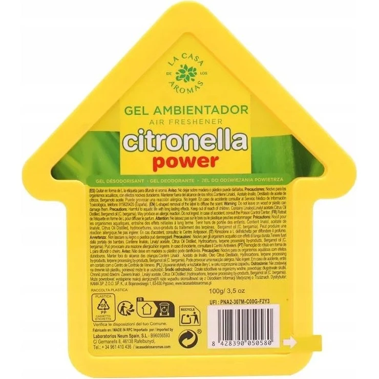 La Casa de los Aromas Citronella odświeżacz w żelu Trawa Cytrynowa 100g