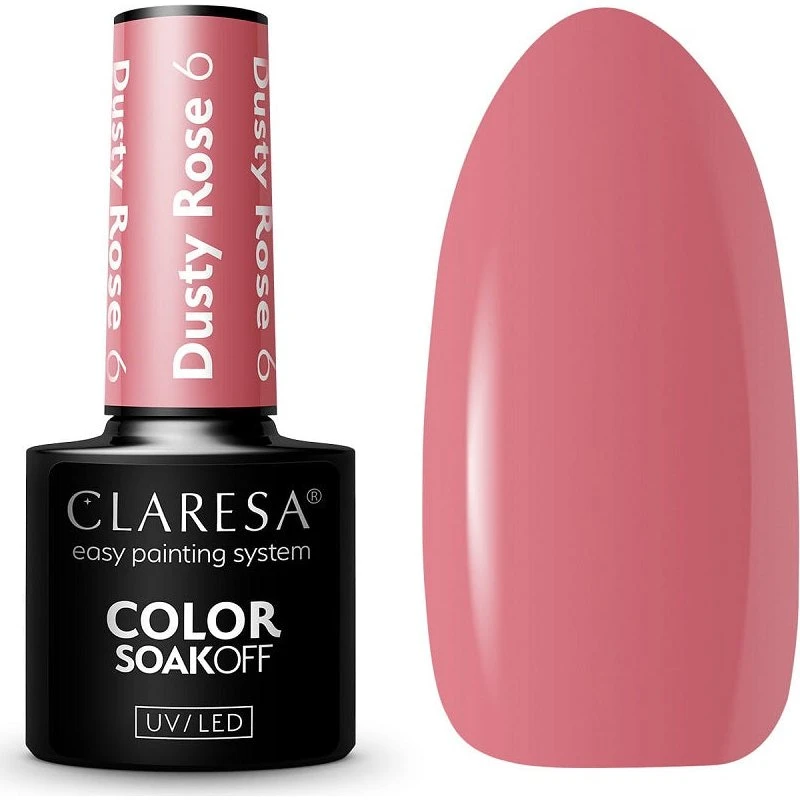 Claresa Soak Off UV/LED Dusty Rose lakier hybrydowy 6 5g