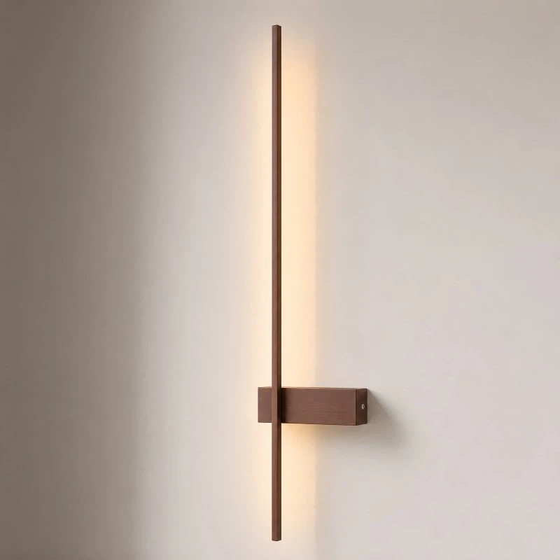 Lindby Natsumi Kinkiet LED, brązowy, 90 cm
