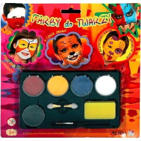 ALIGA Farby do malowania twarzy 5 kolorów FA005