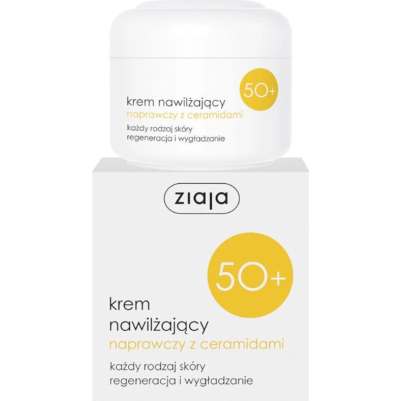 Ziaja Krem nawilżający naprawczy z ceramidami 50+ 50 ml