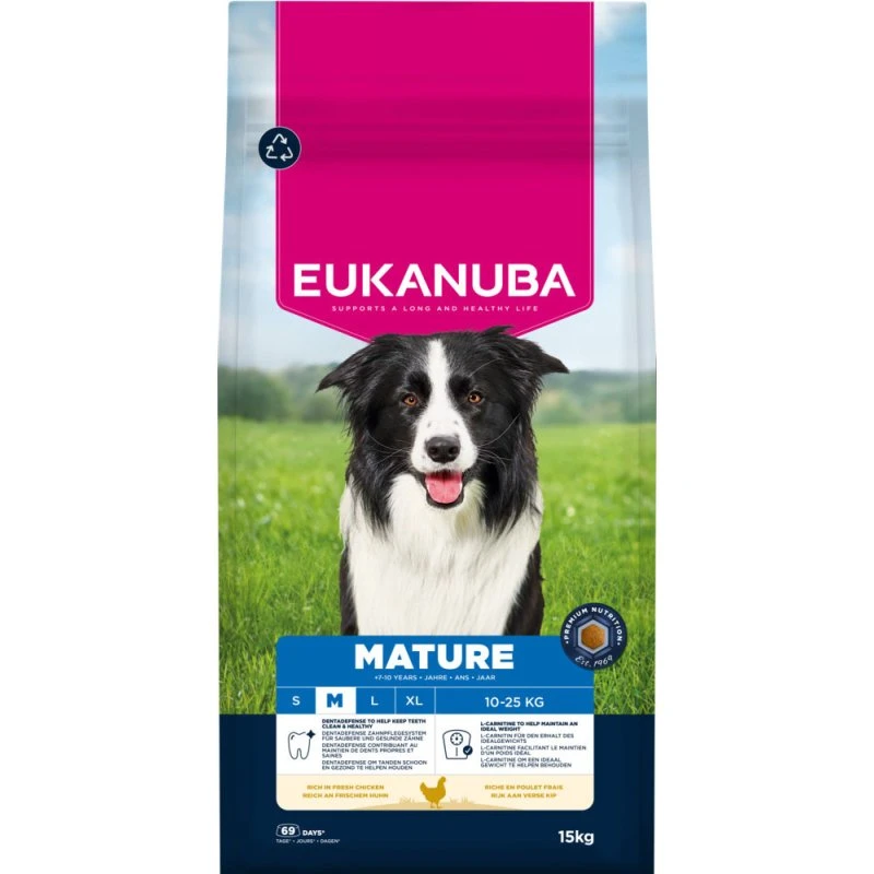 Eukanuba Premium Nutrition Mature Medium Breed, kurczak - 2 x 15 kg