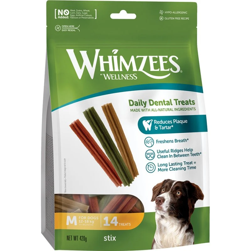 Whimzees by Wellness Stix Gryzaki Dentystyczne Rozmiar M (2x 14 szt.)