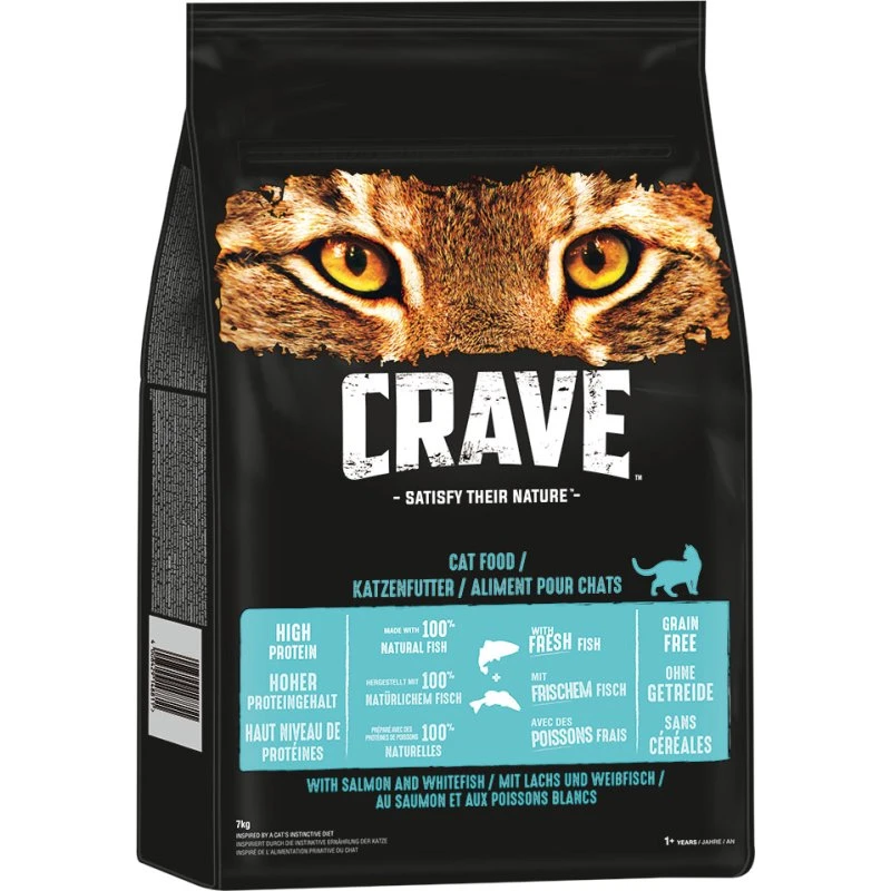 Crave Adult karma sucha dla kota, łosoś i biała ryba, 7 kg