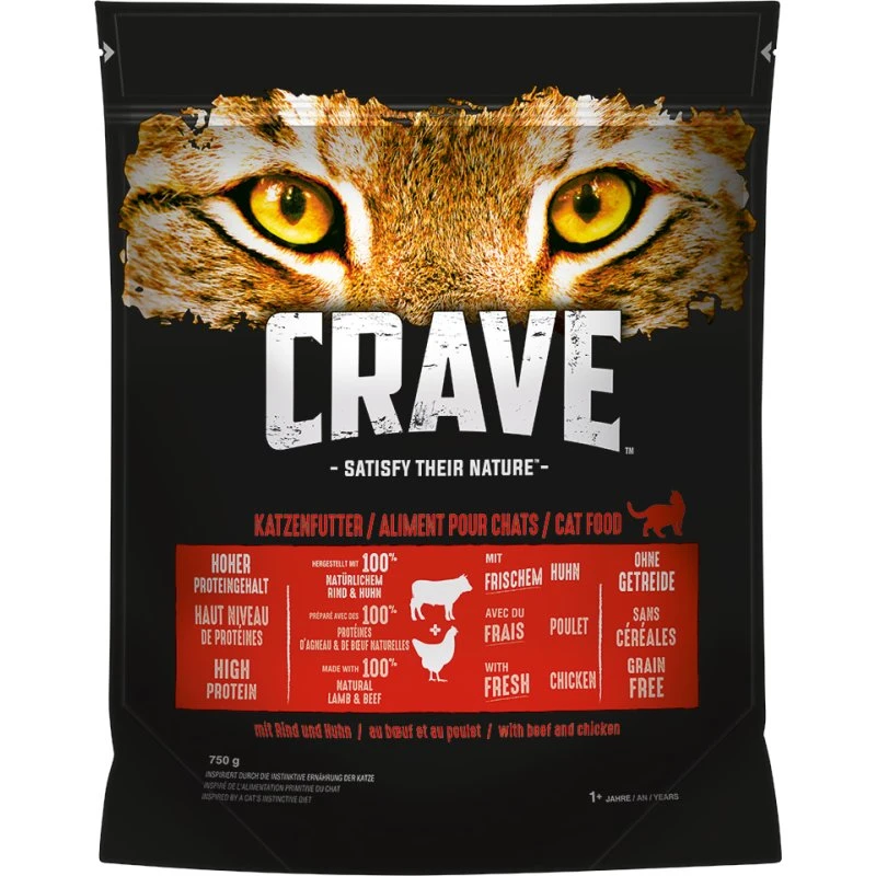 Crave Karma sucha dla kota, wołowina i kurczak - 6 x 750 g