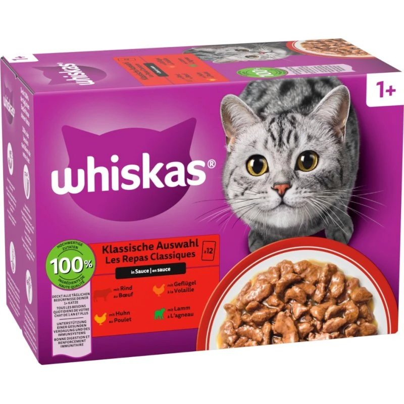 Whiskas 1+ Adult Pakiet mieszany: 12 x 85 g - Klasyczne smaki