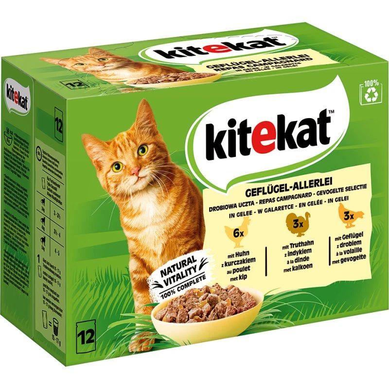 Kitekat Drobiowa różnorodność w galarecie, 48 x 85 g
