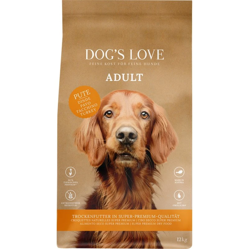 Dog's Love Adult Indyk - Sucha Karma dla Psów, 12 kg