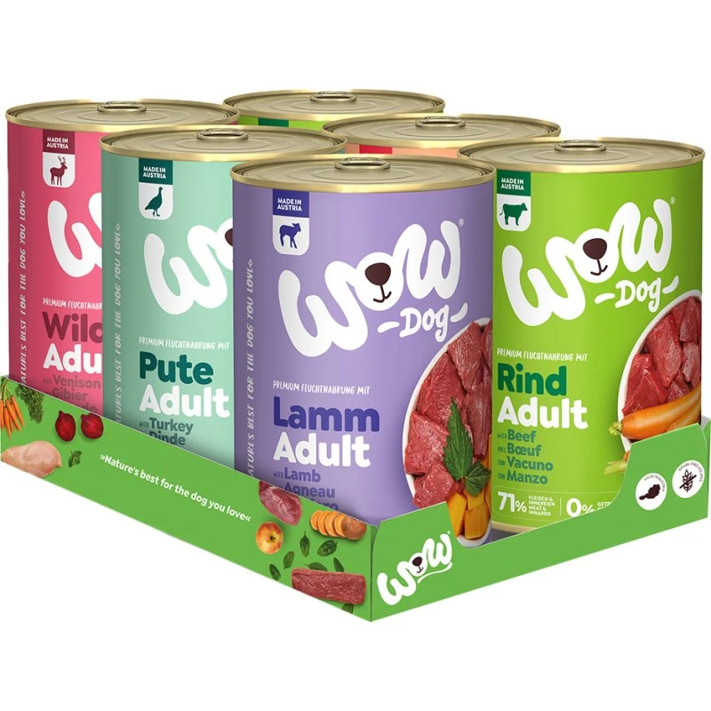 WOW Adult Mokra Karma dla Psa, Pakiet Mieszany 6 x 400 g