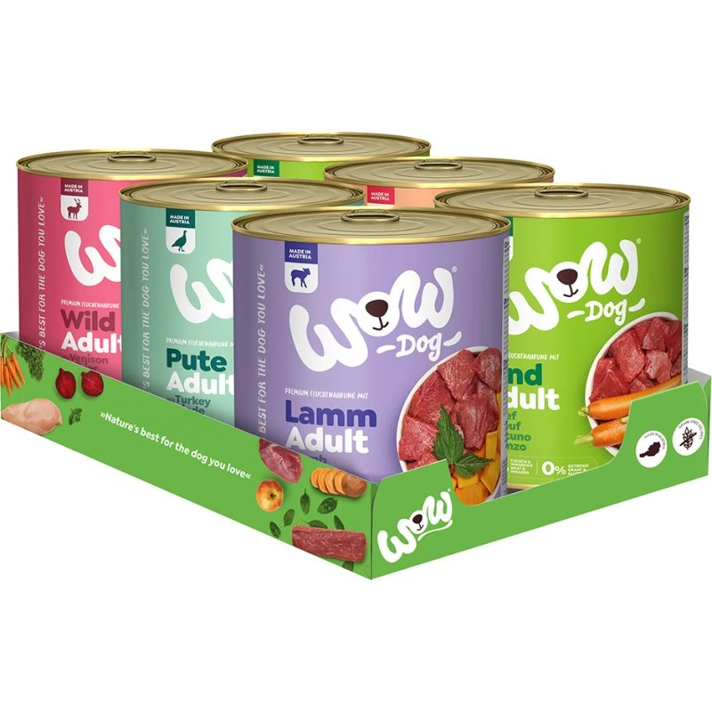 WOW Adult Mokra Karma dla Psa, Multipak 6x800 g (5 smaków)