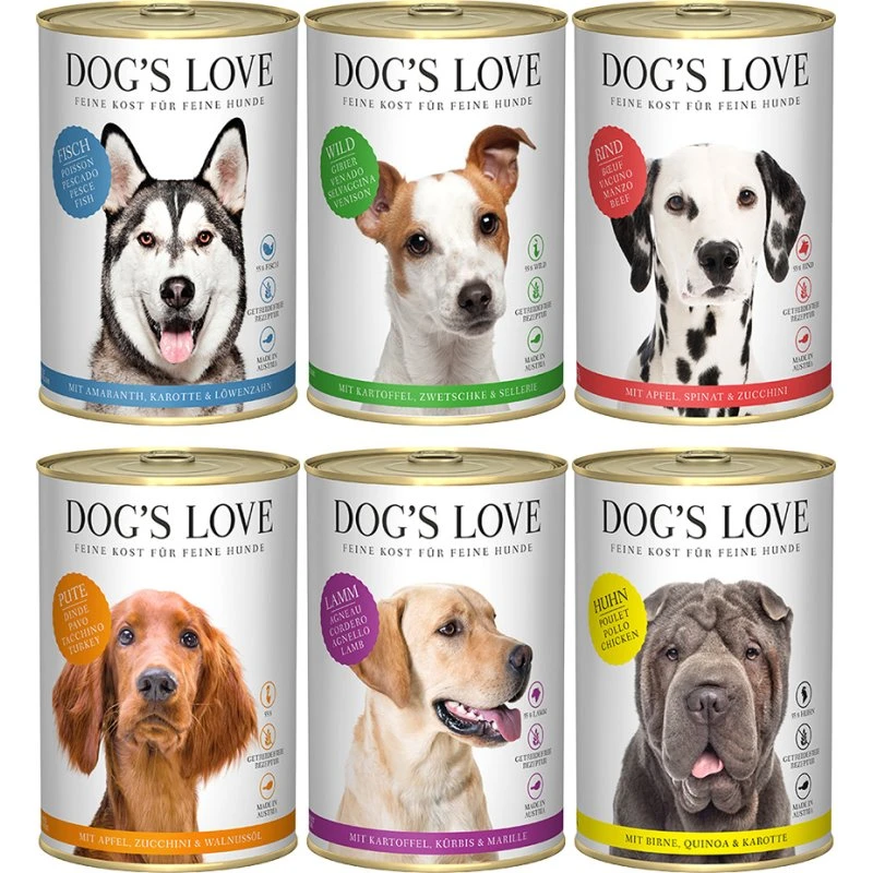 Dog's Love Adult Mix 6 x 400 g - Zestaw 6 smaków
