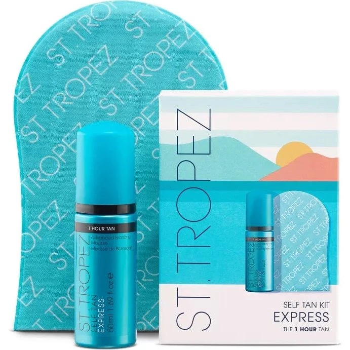 St. Tropez Self Tan Express zestaw pianka 50ml + rękawica