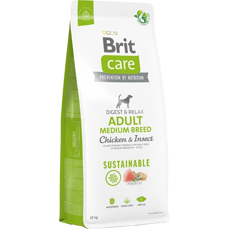 Brit Care Dog Sustainable Adult Medium Breed, kurczak i insekty, 2x12 kg
