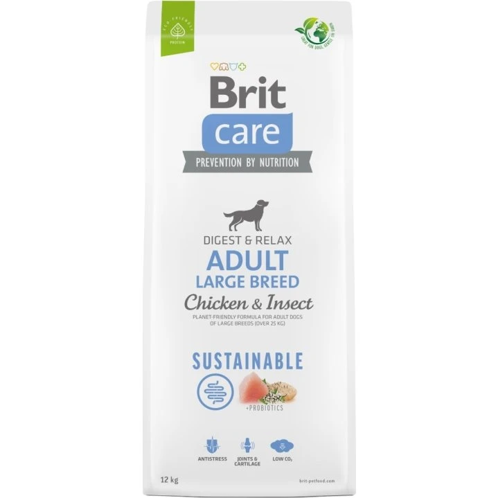 Brit Care Dog Sustainable Adult Large Breed Kurczak i Owady 12 kg