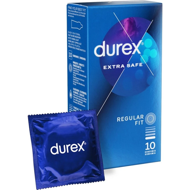 Durex Extra Safe prezerwatywy grubsze nawilżane 10 szt.