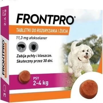 FRONTPRO Tabletki na pchły i kleszcze dla psów 2-4 kg (3 szt.)