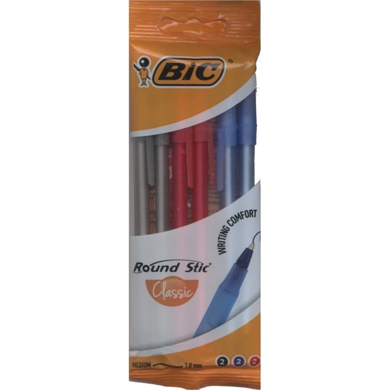 BIC Round Stic Classic Długopis mix kolorów 6 sztuk