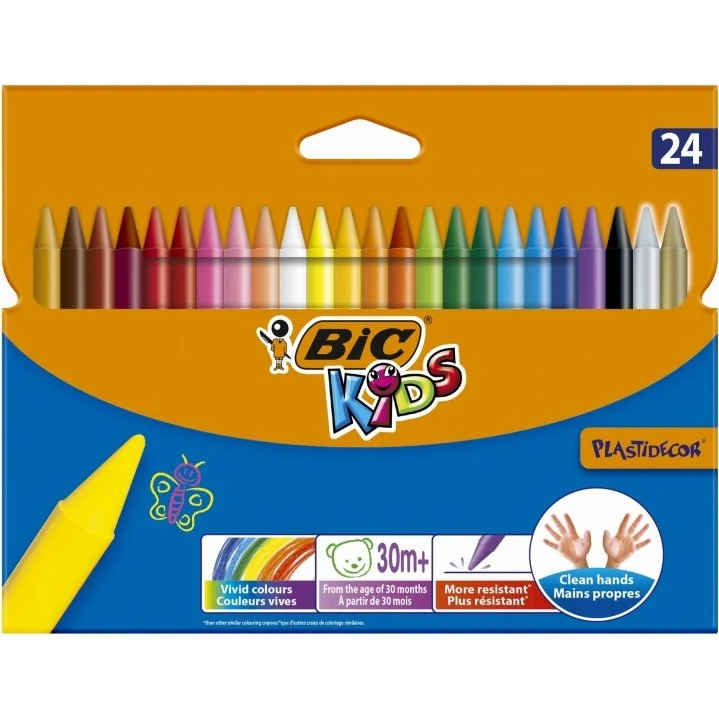 BIC Kids Plastidecor Kredki świecowe 24 sztuki