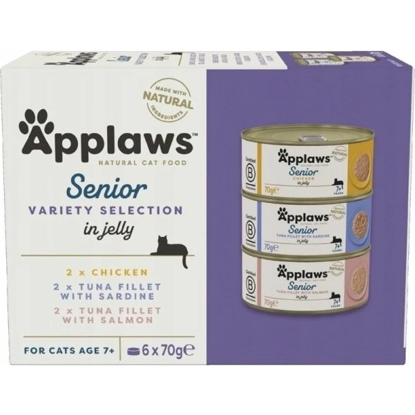 Applaws Senior Mix smaków w galaretce dla kotów 6x70g