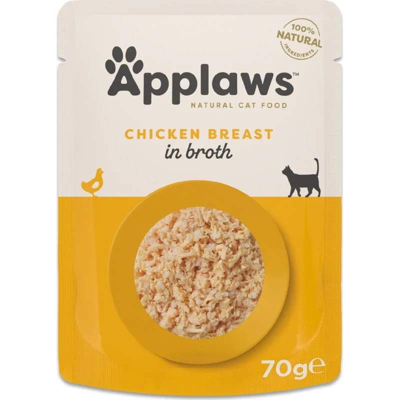 Applaws Natural Pierś z kurczaka w bulionie, 24 x 70 g