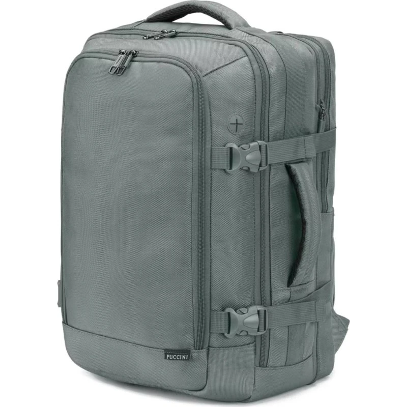 Puccini Easy Pack Plecak Podróżny z Poszerzeniem na Laptopa 16'' Czarny