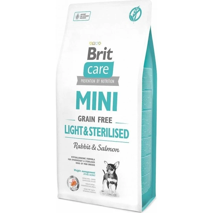 BRIT Care Mini Grain-Free Light & Sterilised Sucha karma z królikiem i łososiem 2 kg