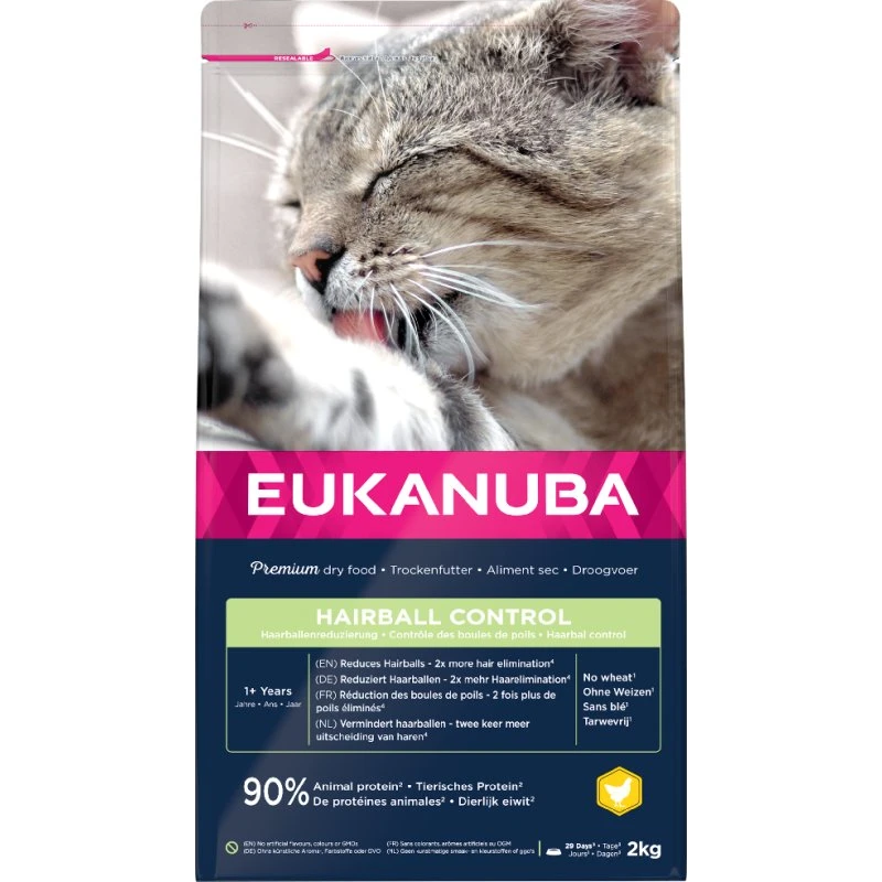 Eukanuba Hairball Control Adult - 3 x 2 kg