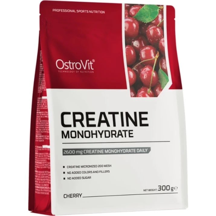 OstroVit Creatine Monohydrate Monohydrat Kreatyny, smak wiśniowy, 300 g