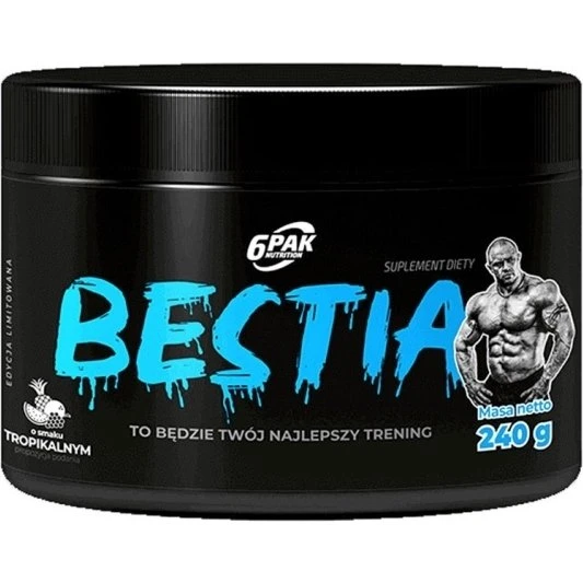 6PAK Bestia Suplement Przedtreningowy Tropical 240g