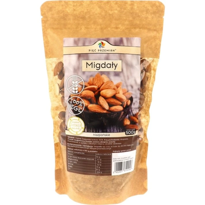 Pięć Przemian Migdały łuskane BIO 500g