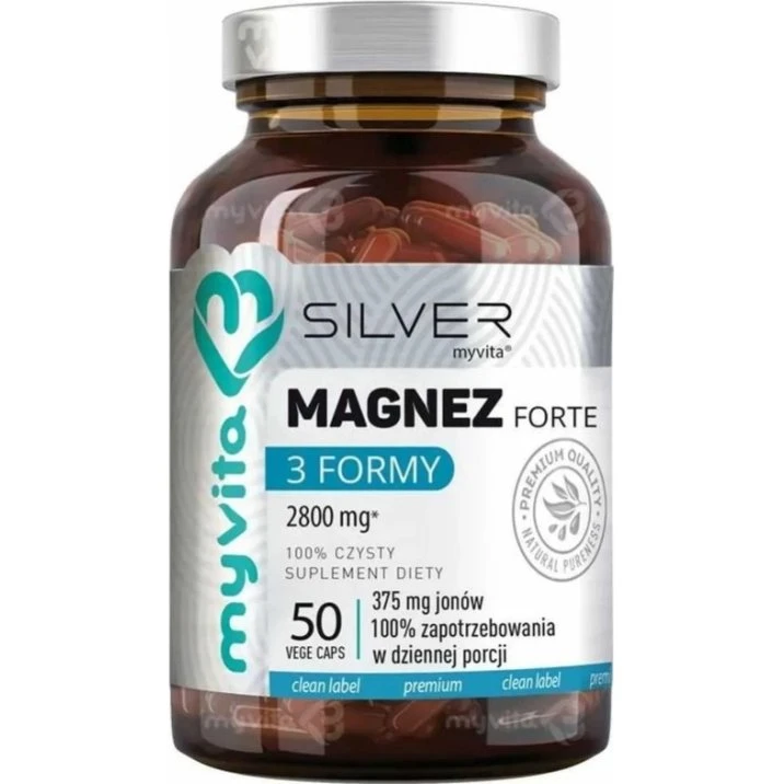 Myvita Silver Magnez 3 Formy Forte 50 kapsułek