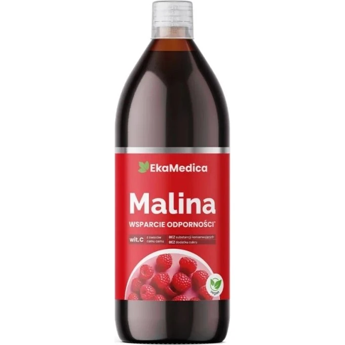 EkaMedica Sok z malin 1l z ekstraktem camu camu
