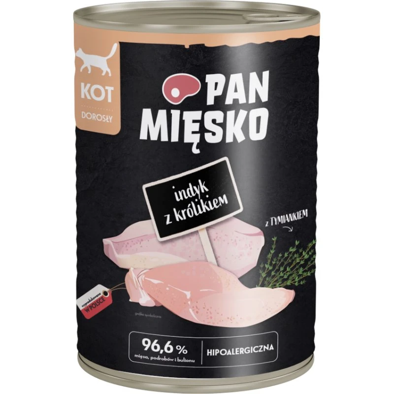 Pan Mięsko Cat Indyk z królikiem, 36 x 400 g