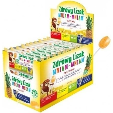 STARPHARMA Zdrowy Lizak Mniam-Mniam Ananas bez cukru 40 szt.