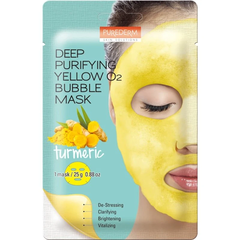 PUREDERM Koreańska bąbelkująca maseczka oczyszczająca z kurkumą, 25g
