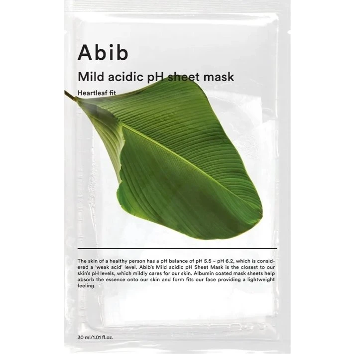 Abib Heartleaf Fit Mild Acidic pH Sheet Mask 30ml