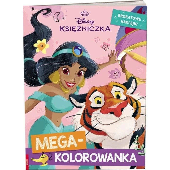 Disney Księżniczka Megakolorowanka z brokatowymi naklejkami