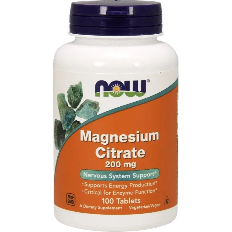 NOW Foods Cytrynian Magnezu 200 mg, 100 tabletek
