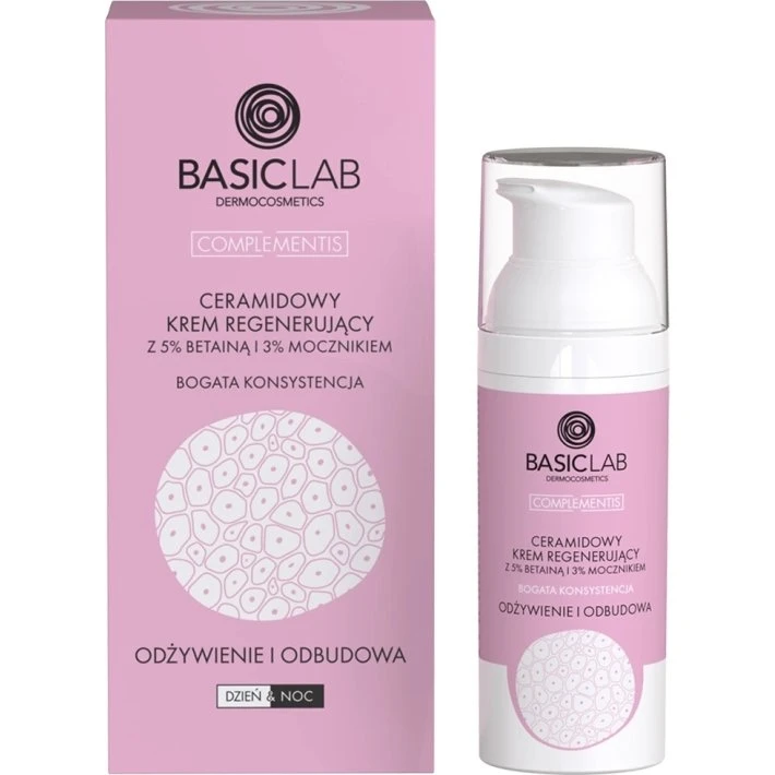 BasicLab Ceramidowy krem regenerujący 5% betainy i 3% mocznika 50ml