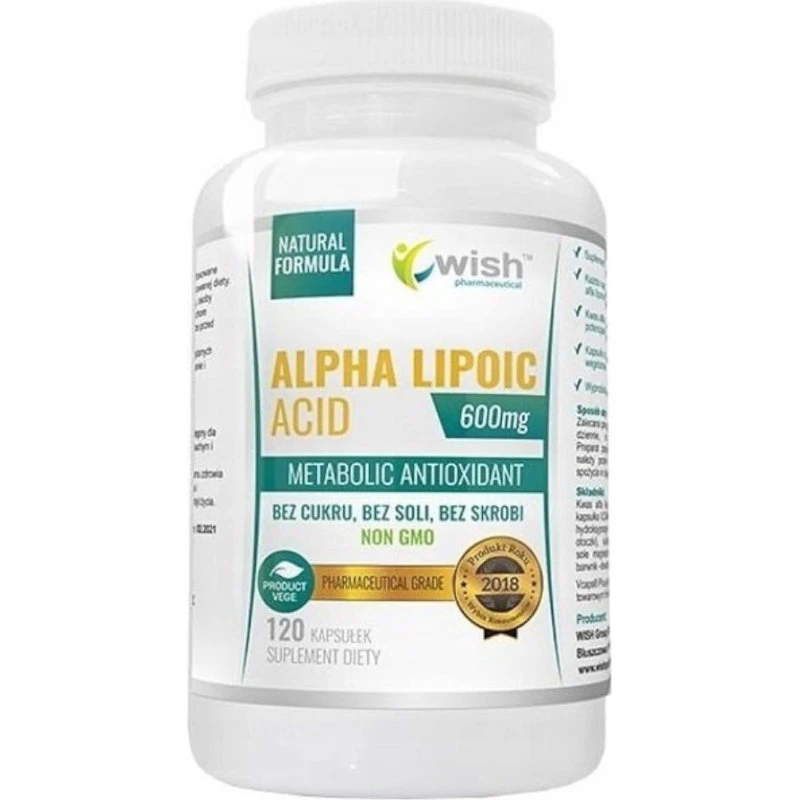 WISH Pharmaceutical Alpha Lipoic Acid 600mg, 120 kapsułek