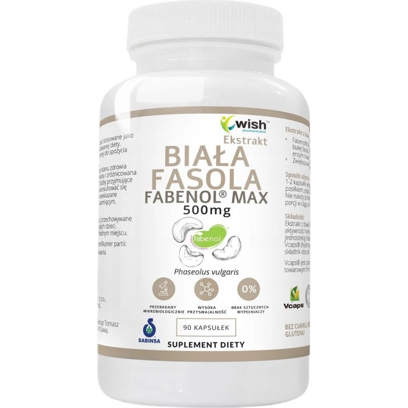 WISH Pharmaceutical Fabenol® Max Ekstrakt z Białej Fasoli 500mg